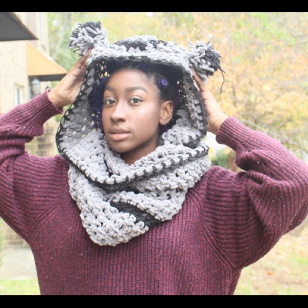 Scoodie- Scarf Hoodie Combo! so fluffy !